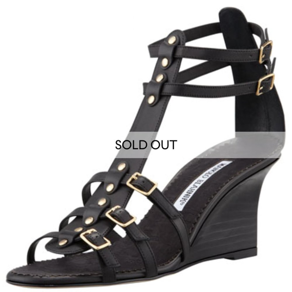 Manolo Blahnik Axez Wedge Gladiator Sandal